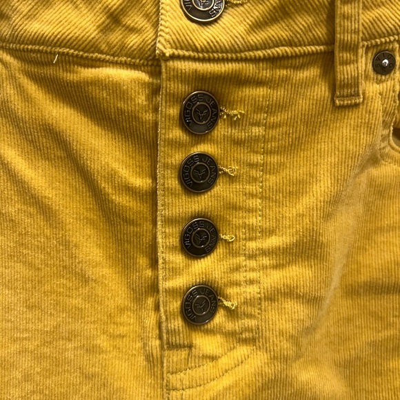 NWT Yellow Vigoss Linnie Button-Front Corduroy Pants - Picture 2 of 7